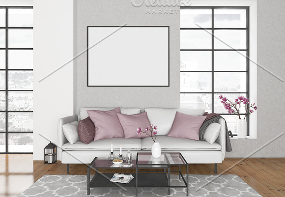 Interior mockup wall art background in Print Mockups - product preview 2