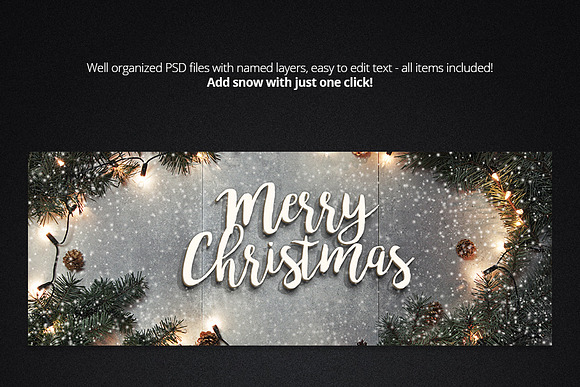 Christmas Facebook Cover + Profile in Facebook Templates - product preview 2
