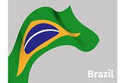 Background with Brazil wavy flag