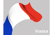 Background with France wavy flag