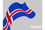 Background with Iceland wavy flag