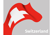Background with Switzerland wavy flag