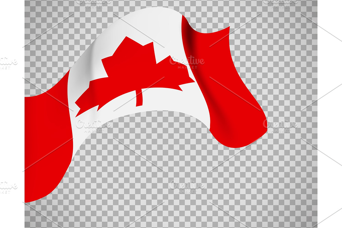 Canada flag on transparent background in Illustrations - product preview 8