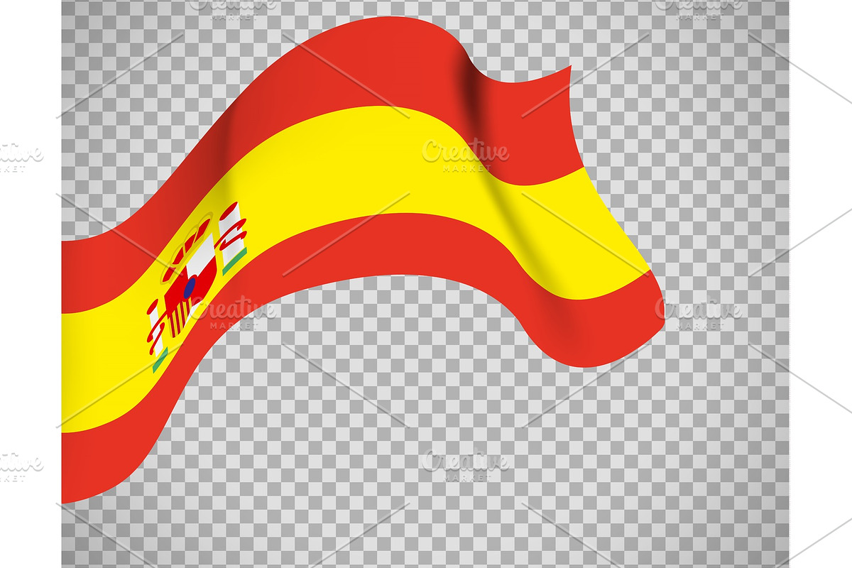 Spain flag on transparent background in Illustrations - product preview 8