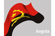 Background with Angola wavy flag