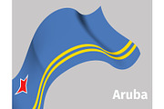Background with Aruba wavy flag