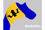 Background with Barbados wavy flag