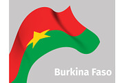 Background with Burkina Faso wavy flag