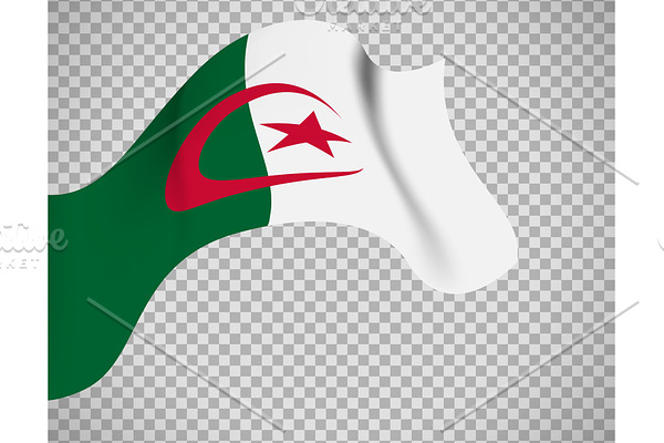 Algeria flag on transparent background