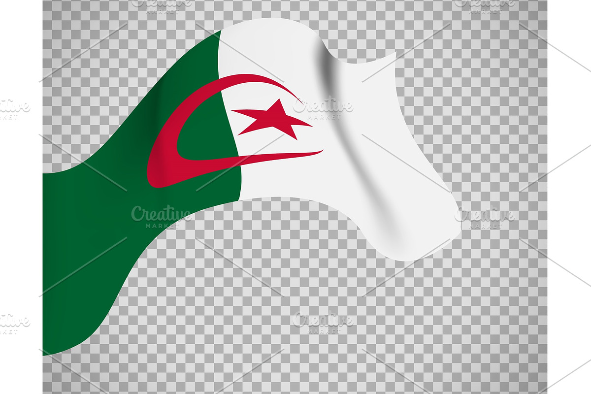 Algeria flag on transparent background in Illustrations - product preview 8