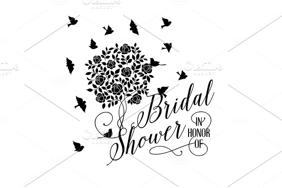 Romantic Bridal Shower card. in Illustrations - product preview 8