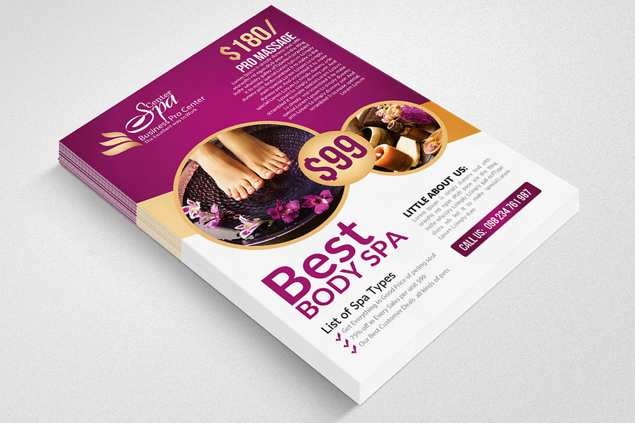 Luxury Beauty Spa Flyer  in Flyer Templates - product preview 8