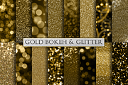 Gold Bokeh and Glitter Backgrounds
