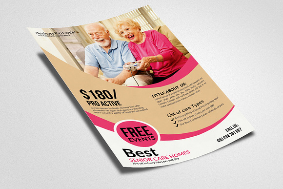 Old Home Senior Care Flyers in Flyer Templates - product preview 1