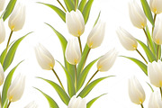 Tulip floral seamless background.