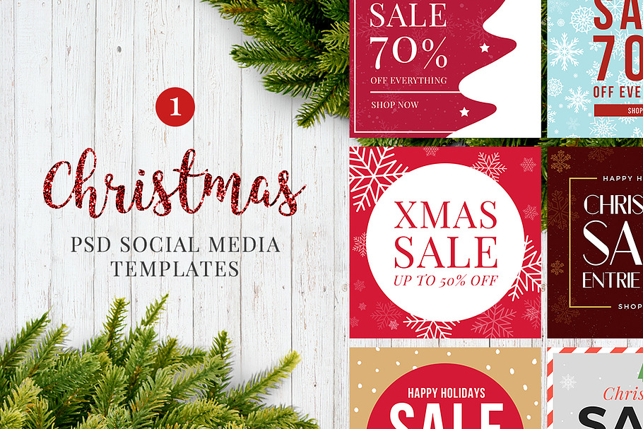 Christmas Social Media Banners V1 in Instagram Templates - product preview 8