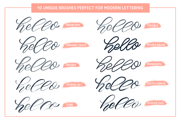 Brush Lettering Procreate Brush Pack in Photoshop Brushes - product preview 1