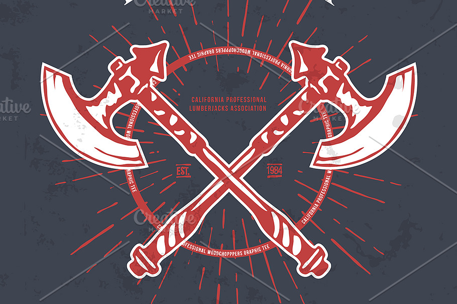 Crossed Axes Lumberjack Graphic Tee in Illustrations - product preview 8