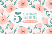 5 Seamless Floral Patterns + Freebie