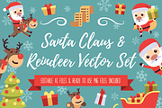 Santa Claus & Reindeer Vector Set