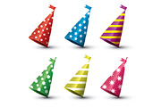 Party Hat Isolated Set on White 