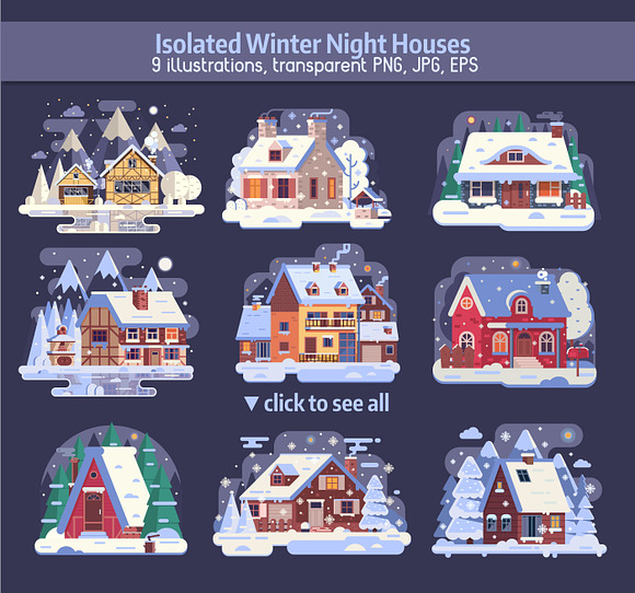 Winter Cozy House Collection in Illustrations - product preview 3