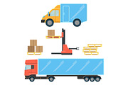 Delivery truck for small boxes and heavy packages