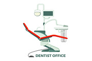 Dentist office with comfortable chair and modern equipment