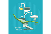 Dentist office promotional poster with special modern equipment