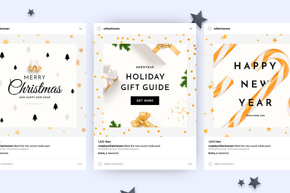 Holiday Social Media Pack vol.3 in Social Media Templates - product preview 1