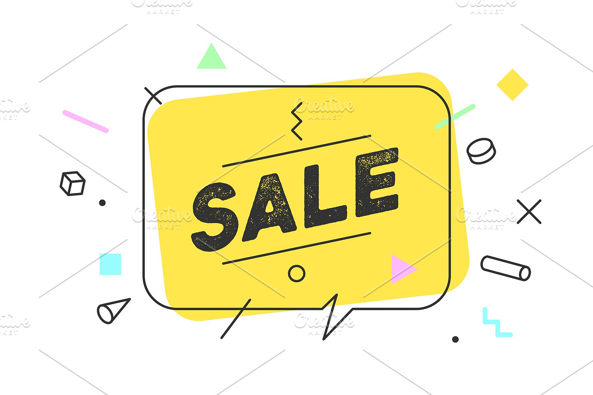 Banner Sale in geometric style in Illustrations - product preview 8