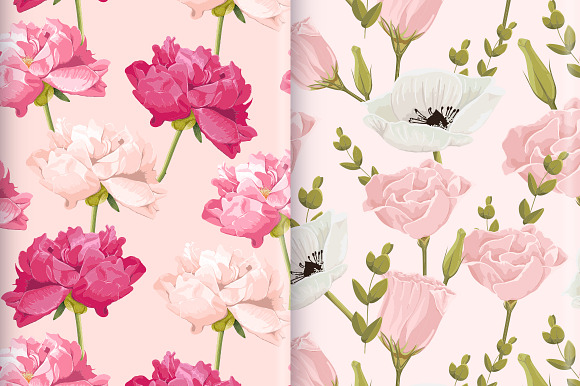 5 Seamless Floral Patterns + Freebie in Patterns - product preview 4