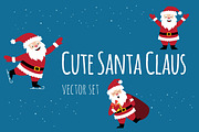 Cute Santa Claus vector set