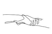 line drawing holding hand
