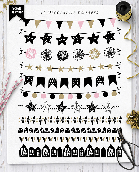 Scandinavian New Year party set in Illustrations - product preview 3