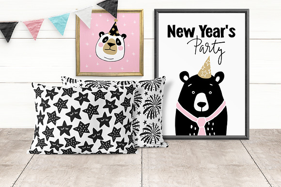 Scandinavian New Year party set in Illustrations - product preview 5
