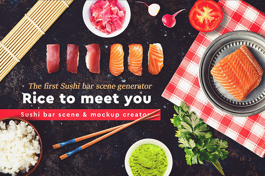 Sushi Bar Scene and Mock-up Creator in Scene Creator Mockups - product preview 8