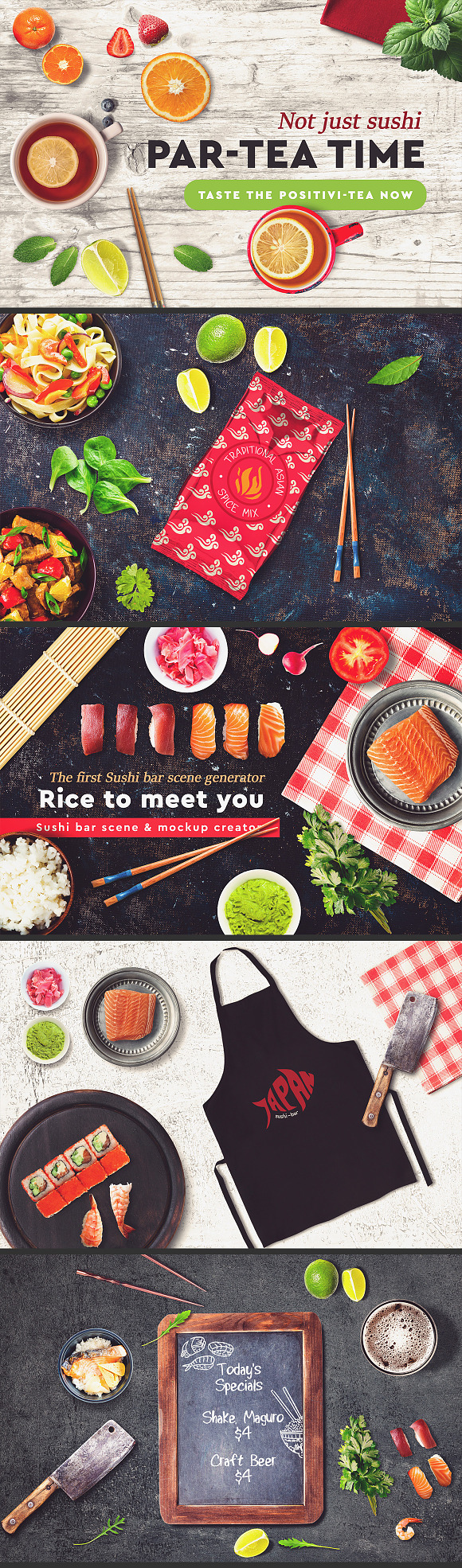 Sushi Bar Scene and Mock-up Creator in Scene Creator Mockups - product preview 4