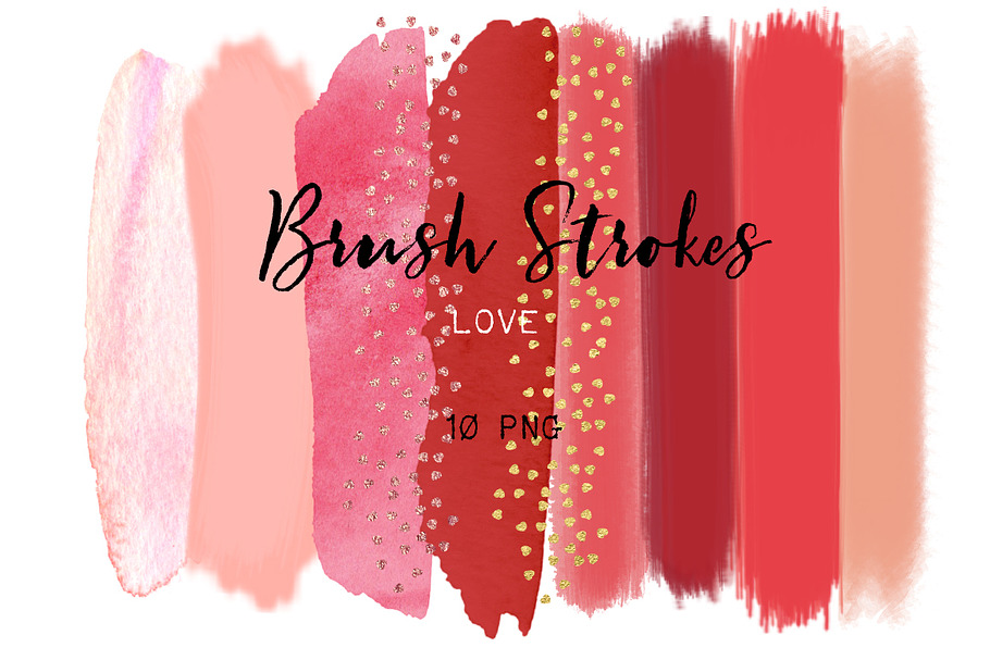 Love. Brush strokes clipart. in Illustrations - product preview 8