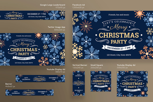 Banners Pack | Merry Christmas Party in Templates - product preview 1