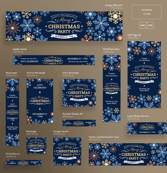 Banners Pack | Merry Christmas Party in Templates - product preview 2