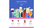 How to Drink Right Manual Vector Illustration