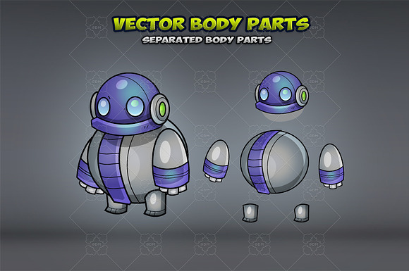 Robo Monsters  Game Sprites Set in Illustrations - product preview 1