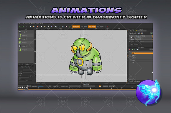 Robo Monsters  Game Sprites Set in Illustrations - product preview 3