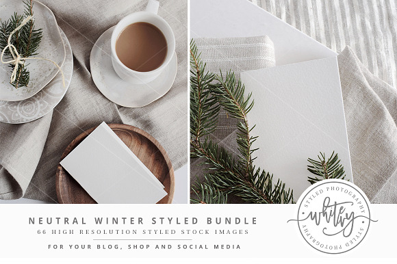 Neutral Winter Styled Stock Bundle in Print Mockups - product preview 1