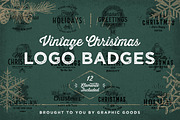 Vintage Christmas Logo Badges