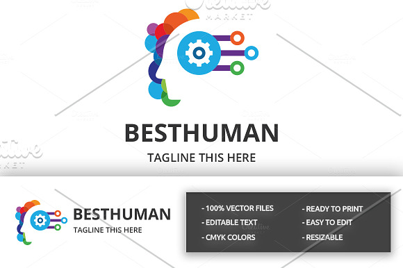 BestHuman Logo in Logo Templates - product preview 2