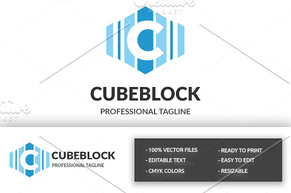Cube Block (Letter C) Logo in Logo Templates - product preview 2