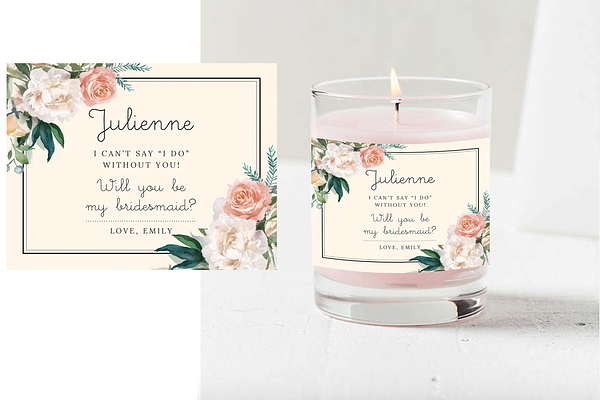 Will You Be My Bridesmaid Candle PSD