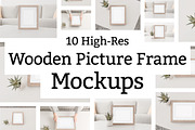 10 Wooden Picture Frame Mockups